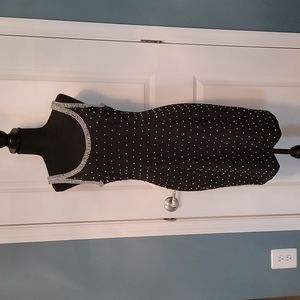 XSCAPE Black Silver Beaded Cocktail Dress